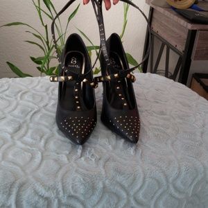 Black studded shoes